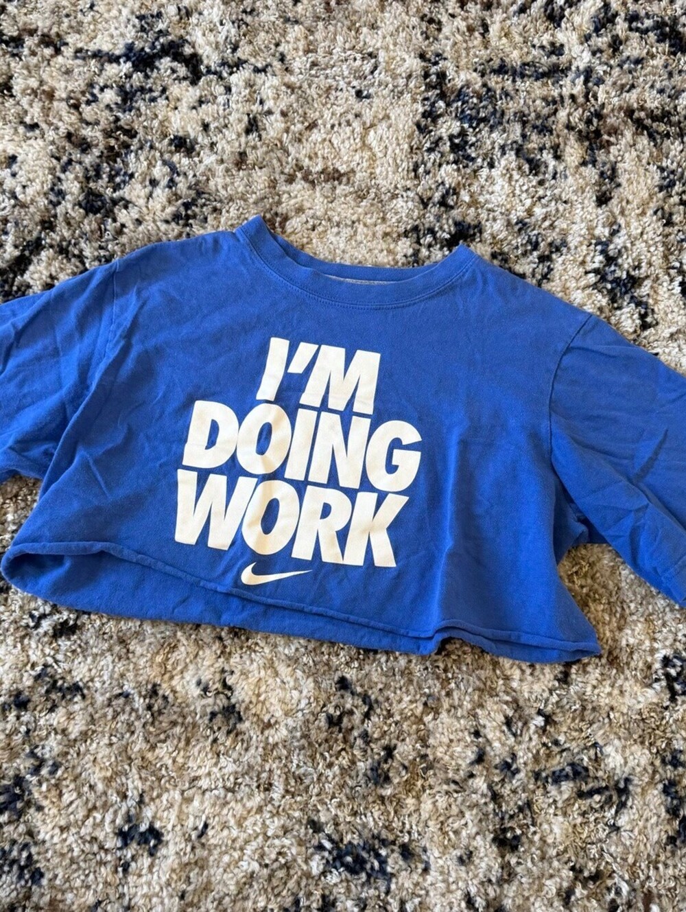 Nike Blue I'm Doing Work Graphic Tee Shirt XL